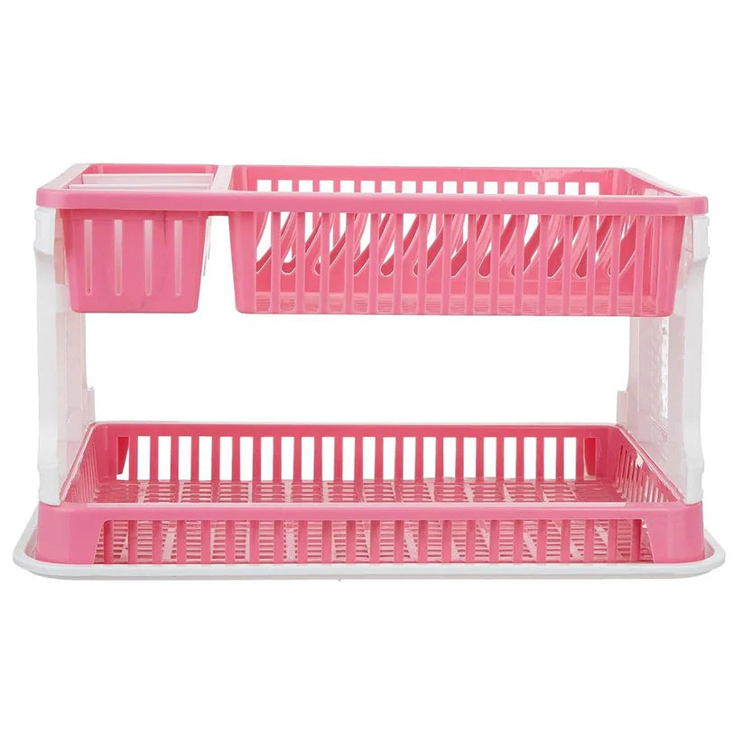 Space-Saving 2-Tier Dish Drying Rack – Stylish Kitchen Organizer with Cutlery & Cup Holders