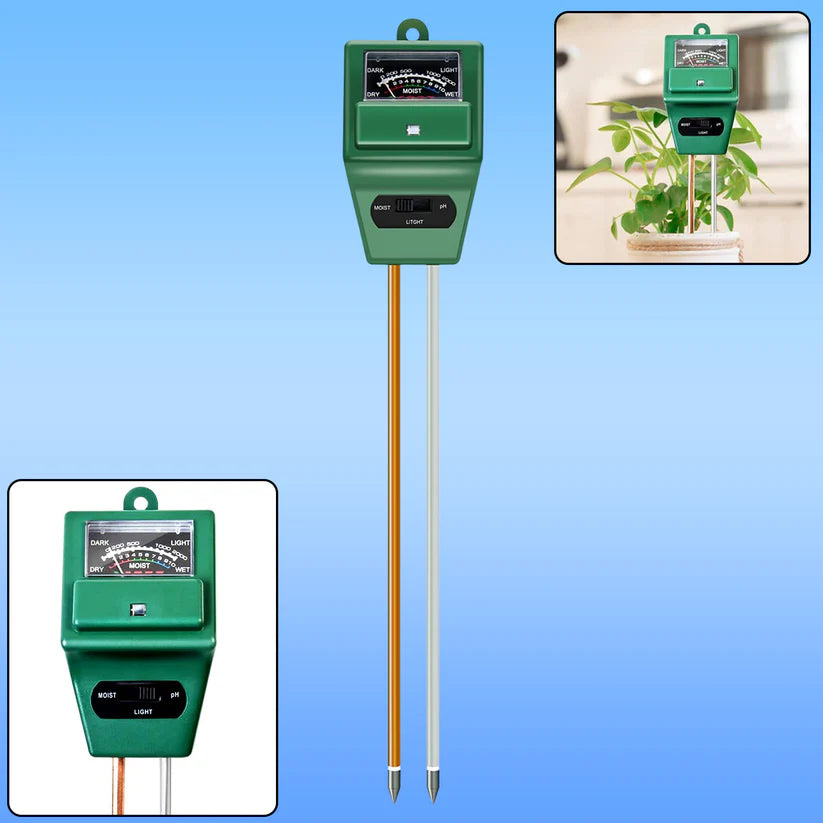 3-in-1 Soil Moisture, pH & Light Meter – Accurate Soil Tester for Healthy Plants