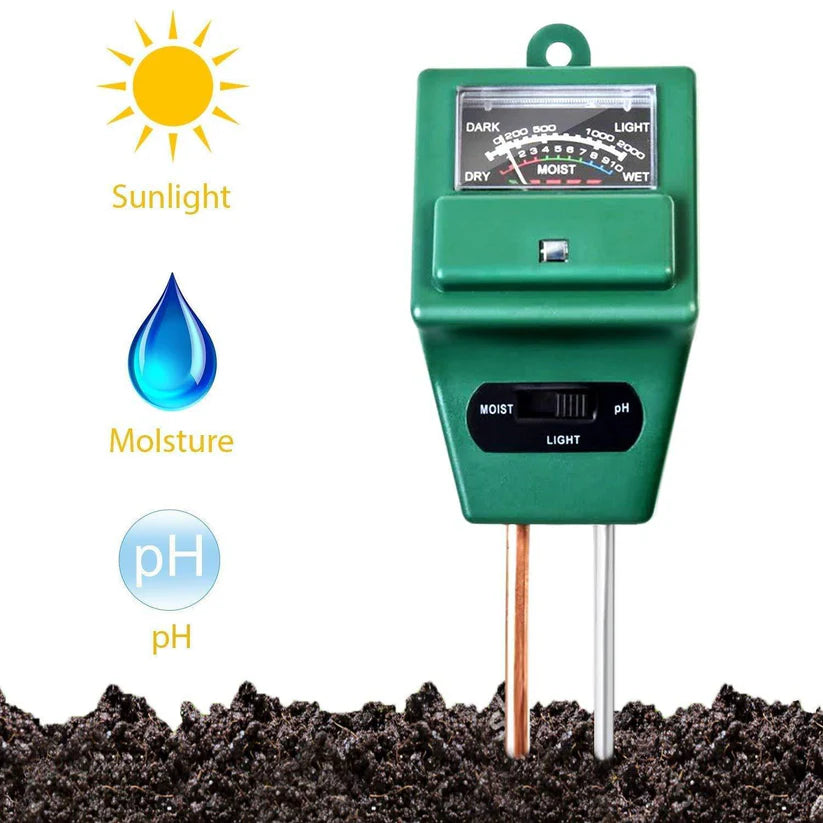 3-in-1 Soil Moisture, pH & Light Meter – Accurate Soil Tester for Healthy Plants