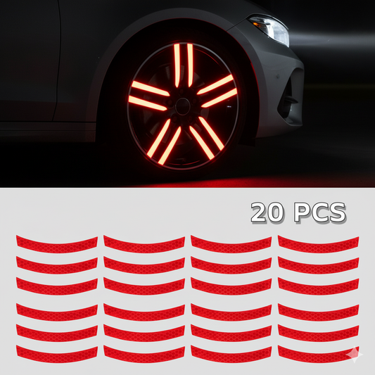 Reflective Rim Strips for Cars & Bikes: Boost Night Safety with a Red Flash of Style